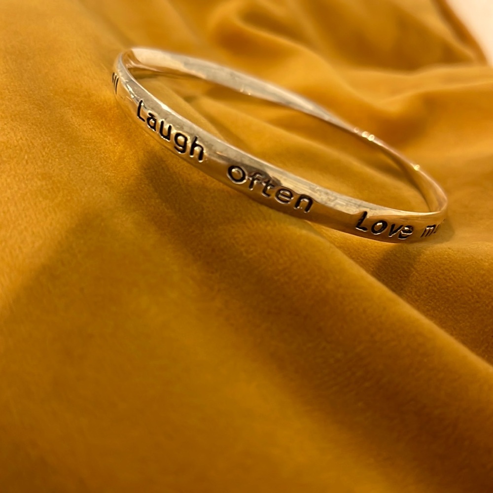 Silver bracelet- Live Well-Laugh Often- Love Much